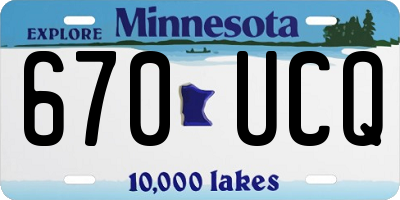 MN license plate 670UCQ