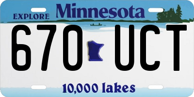 MN license plate 670UCT