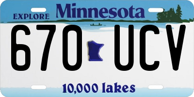 MN license plate 670UCV