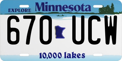 MN license plate 670UCW