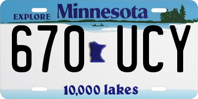 MN license plate 670UCY
