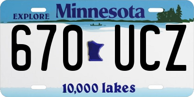 MN license plate 670UCZ