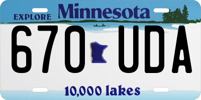MN license plate 670UDA