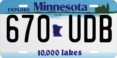 MN license plate 670UDB