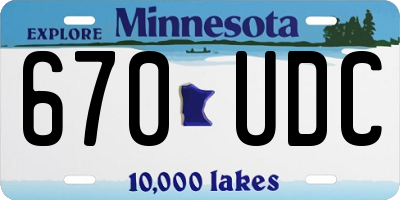 MN license plate 670UDC
