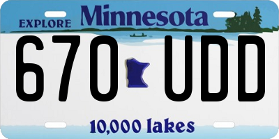 MN license plate 670UDD