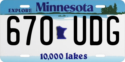 MN license plate 670UDG