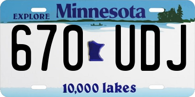 MN license plate 670UDJ