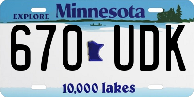 MN license plate 670UDK