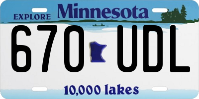 MN license plate 670UDL