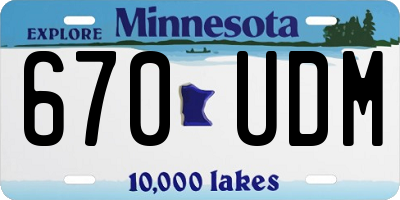 MN license plate 670UDM