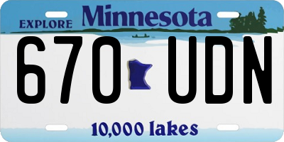 MN license plate 670UDN