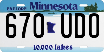 MN license plate 670UDO