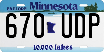 MN license plate 670UDP