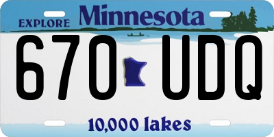 MN license plate 670UDQ