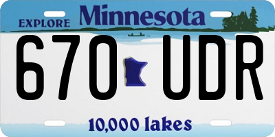 MN license plate 670UDR