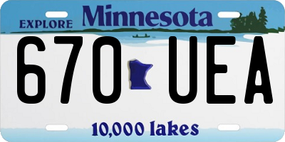 MN license plate 670UEA