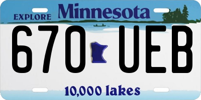 MN license plate 670UEB