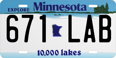 MN license plate 671LAB