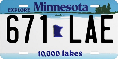 MN license plate 671LAE