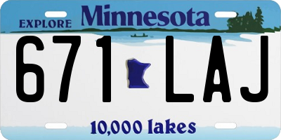 MN license plate 671LAJ