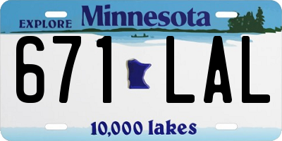 MN license plate 671LAL