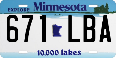 MN license plate 671LBA