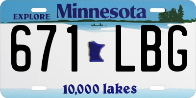 MN license plate 671LBG