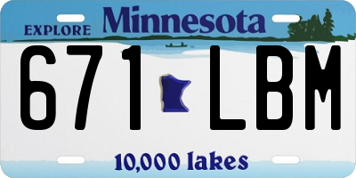 MN license plate 671LBM