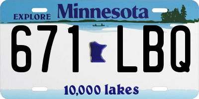 MN license plate 671LBQ
