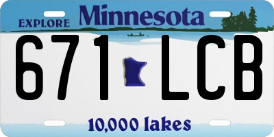 MN license plate 671LCB