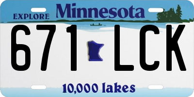 MN license plate 671LCK