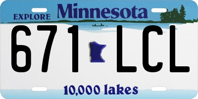 MN license plate 671LCL