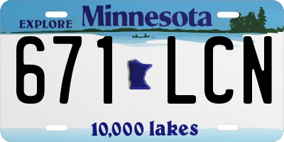 MN license plate 671LCN