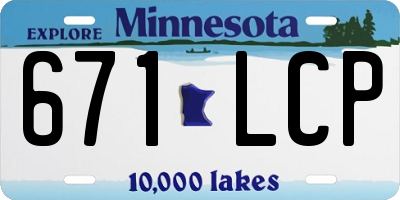 MN license plate 671LCP
