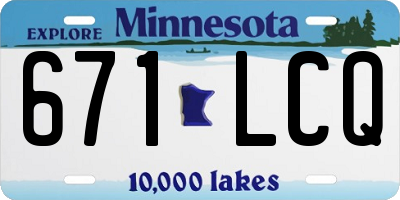 MN license plate 671LCQ