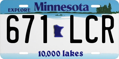 MN license plate 671LCR