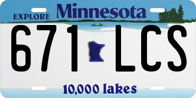 MN license plate 671LCS