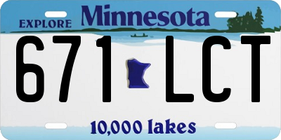 MN license plate 671LCT