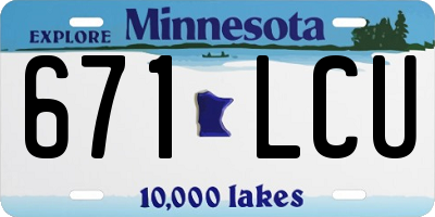 MN license plate 671LCU