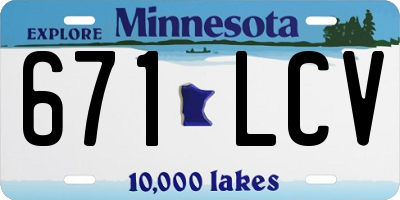 MN license plate 671LCV
