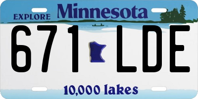 MN license plate 671LDE