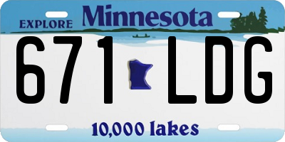 MN license plate 671LDG