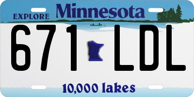 MN license plate 671LDL