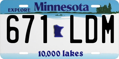 MN license plate 671LDM