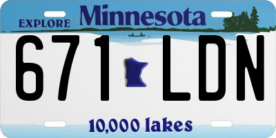 MN license plate 671LDN
