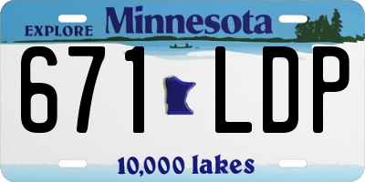 MN license plate 671LDP
