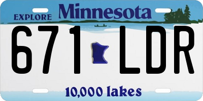 MN license plate 671LDR