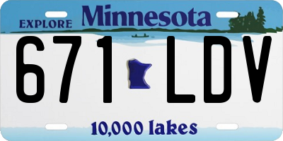 MN license plate 671LDV