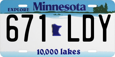 MN license plate 671LDY